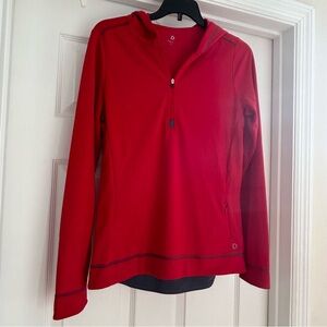 ALO Hooded Quarter Zip Long Sleeve Pullover Top Size S